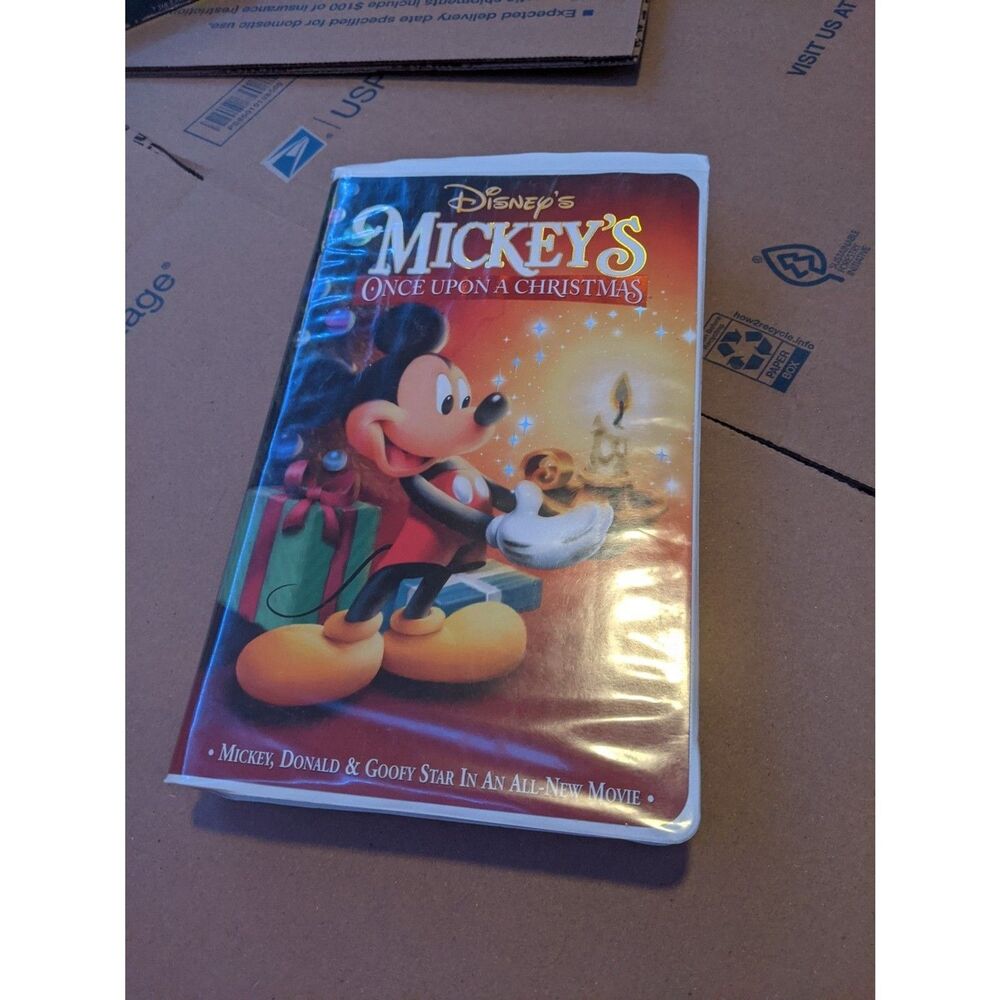 Disney's Mickey's Once Upon A Christmas VHS Tape Vintage Clamshell Movie